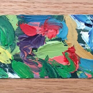 Oeuvre-jardin sur plaquette de bois