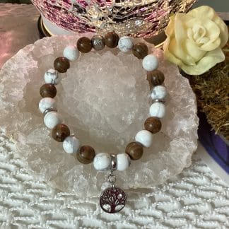 Bracelet howlite et bois