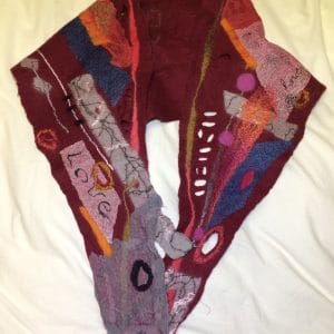 foulard de laine mérinos rouge vin(127)