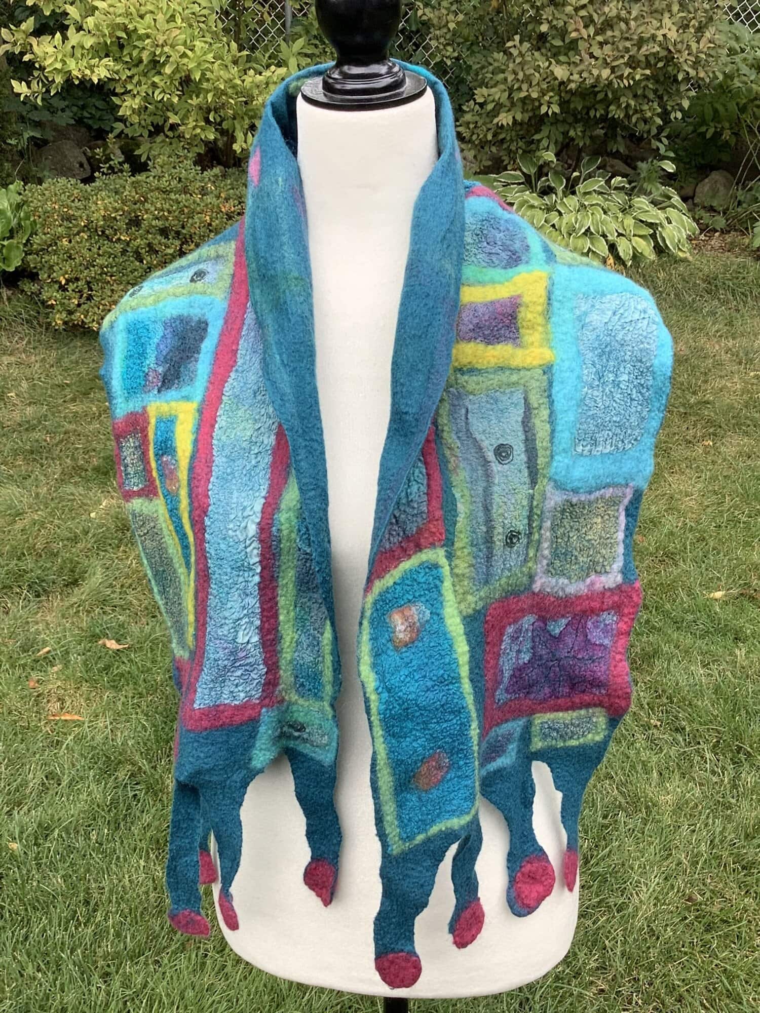 foulard bleu joyeux(25-10)