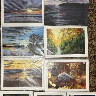 Tableau peinture paysage et animal pour décoration intérieure.