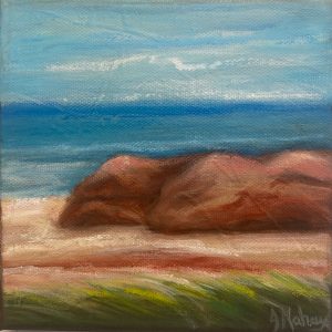 Rochers rouges sur fond de mer