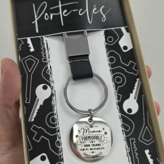 Porte-clés message dans une boîte rectangle
