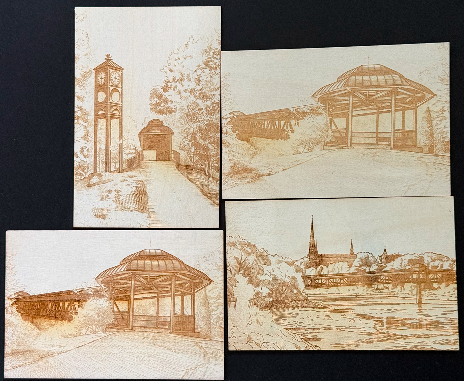 Carte postale gravée
