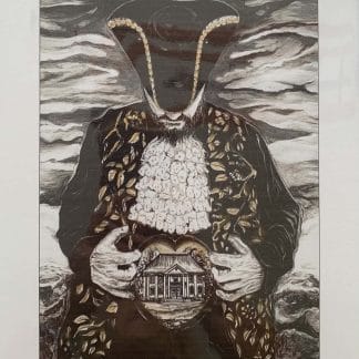 Mural artistique de Johanne Grondin avec un visage de papillon et un bâtiment historique.