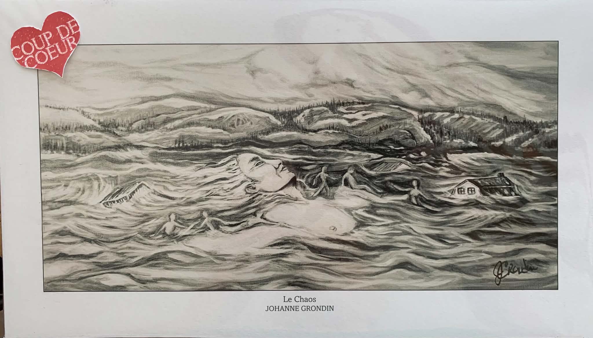 Peinture de Johanne Grondin représentant le chaos naturel.